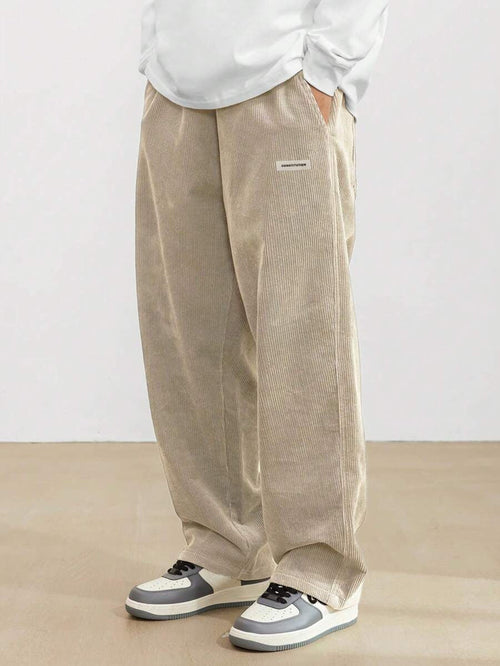 Daan | Heren Streetwear Ribstructuur Trekkoord Wide-leg Baggy Broek