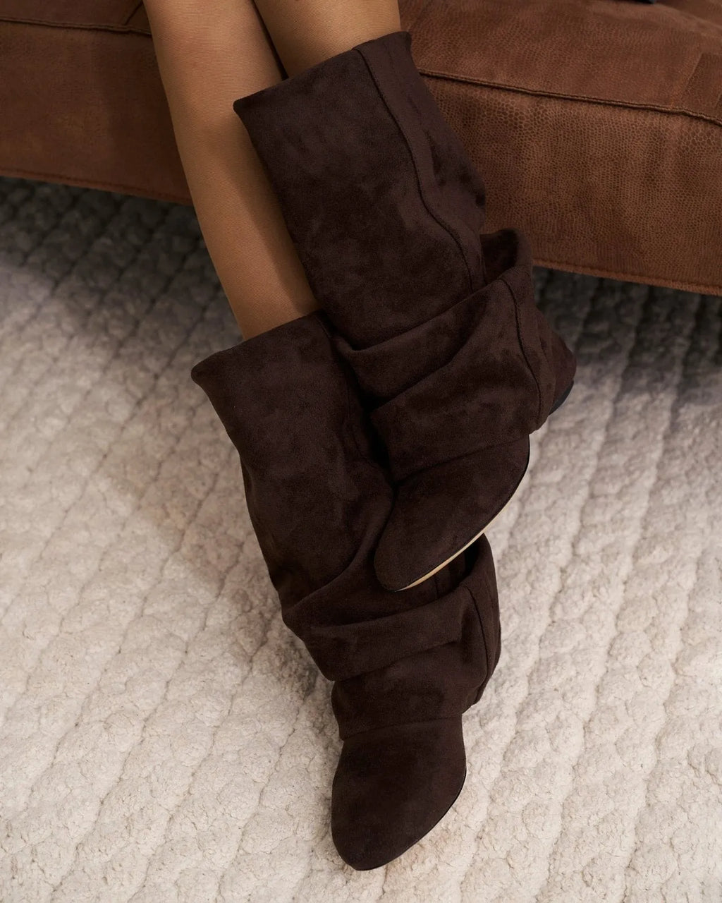 Eva | Dames Slouchy Instap Kniehoge Laars