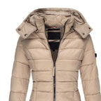 Femke | Dames Gewatteerde Capuchon Getailleerde Halflange Winterjas