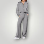 Fenna | Dames Oversized Half-Zip Wijde Pijp Loungewear Set