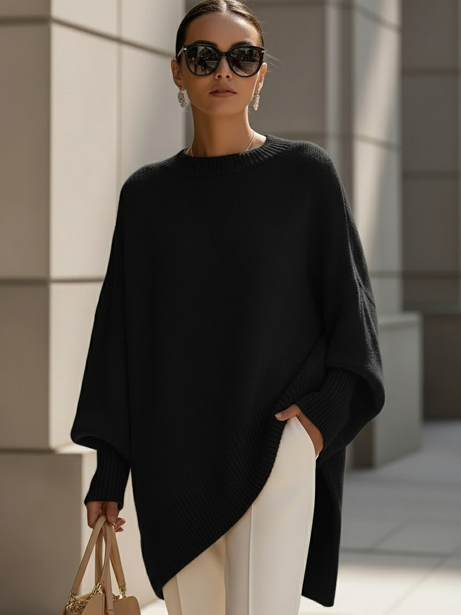 Lara | Dames Asymmetrische Zoom Vleermuismouw Poncho