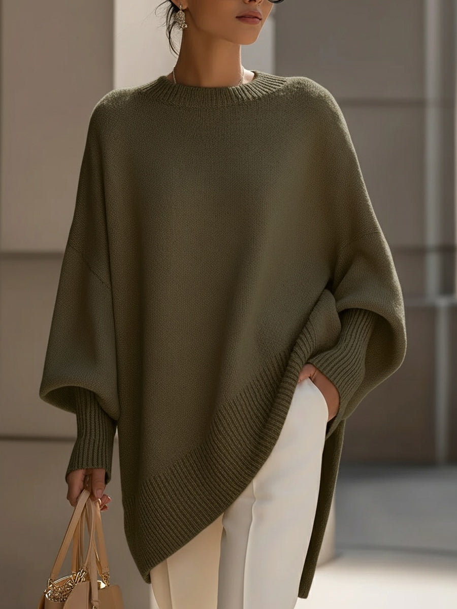 Lara | Dames Asymmetrische Zoom Vleermuismouw Poncho