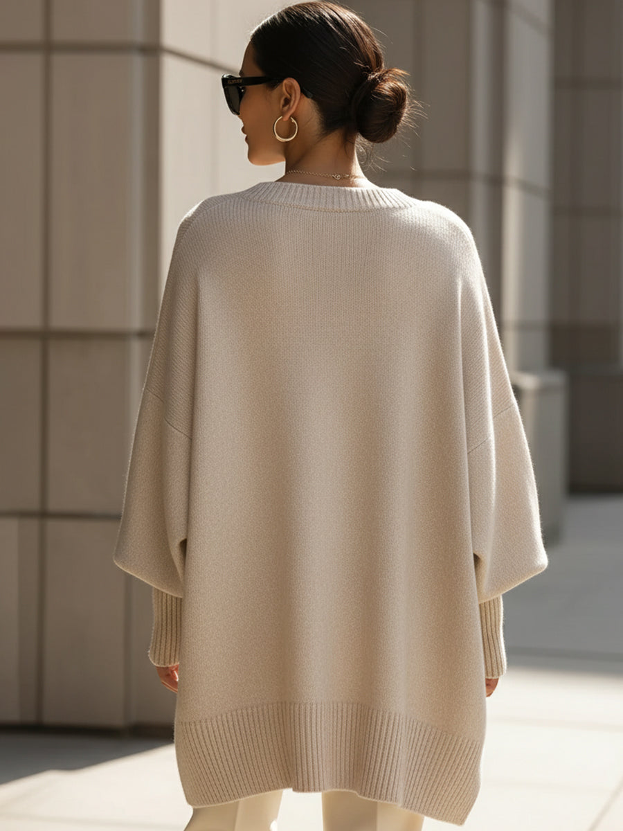 Lara | Dames Asymmetrische Zoom Vleermuismouw Poncho