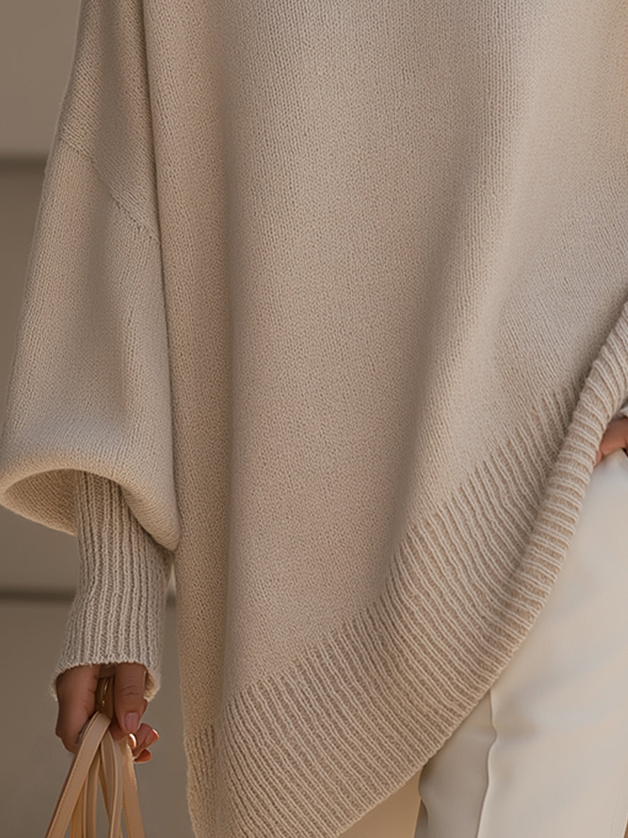 Lara | Dames Asymmetrische Zoom Vleermuismouw Poncho