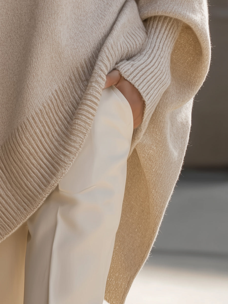 Lara | Dames Asymmetrische Zoom Vleermuismouw Poncho