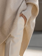 Lara | Dames Asymmetrische Zoom Vleermuismouw Poncho