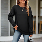 Lieke | Dames Casual Ronde Hals Pofmouwen Lange Sweater