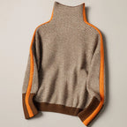 Liv | Dames Hoge Kraag Contraststreep Vleermuismouw Poncho