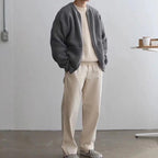 Luuk | Heren Ronde Hals Rits Oversized Bomber Vest