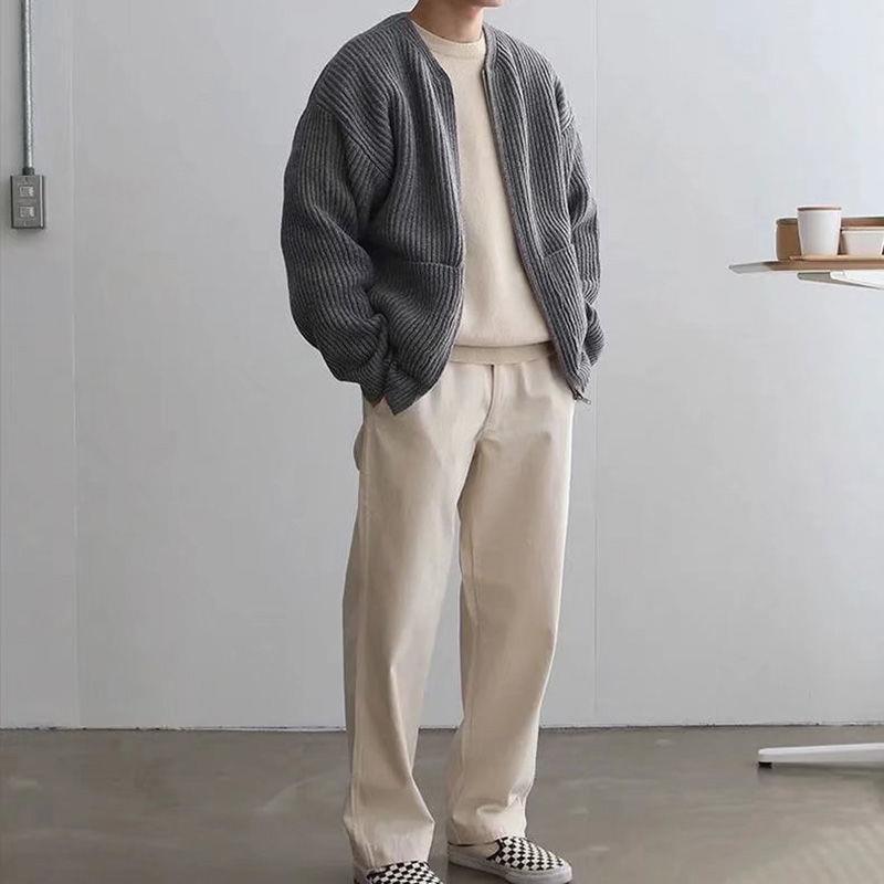Luuk | Heren Ronde Hals Rits Oversized Bomber Vest