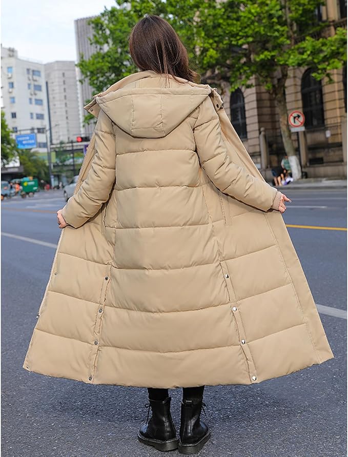 Meike | Dames Gewatteerd Capuchon Relaxed Fit Maxi Winterjas