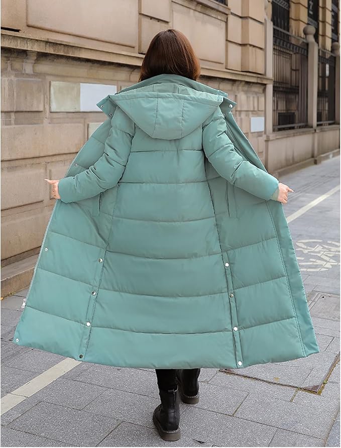Meike | Dames Gewatteerd Capuchon Relaxed Fit Maxi Winterjas