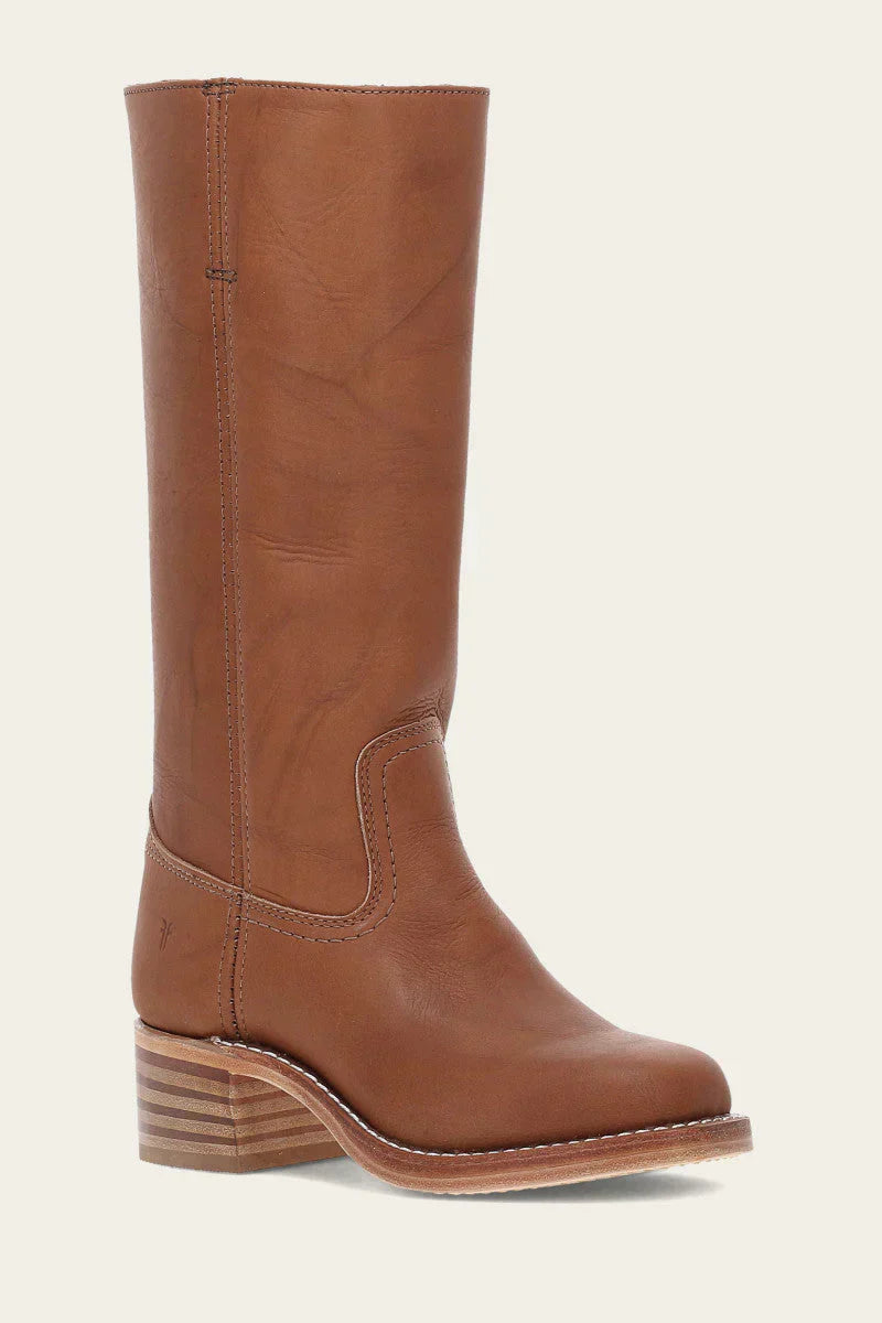 Merel | Dames Western Stiksels Ronde Neus Blokhak Hoge Laarzen