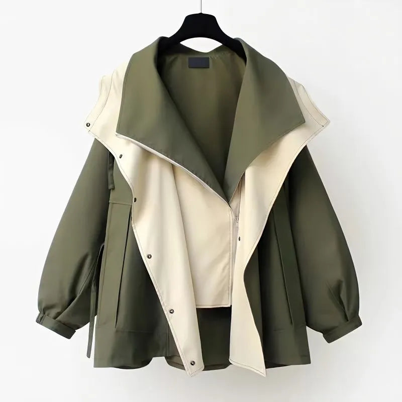 Mila | Dames Oversized Capuchon Kraag Ruime Mouw Jas
