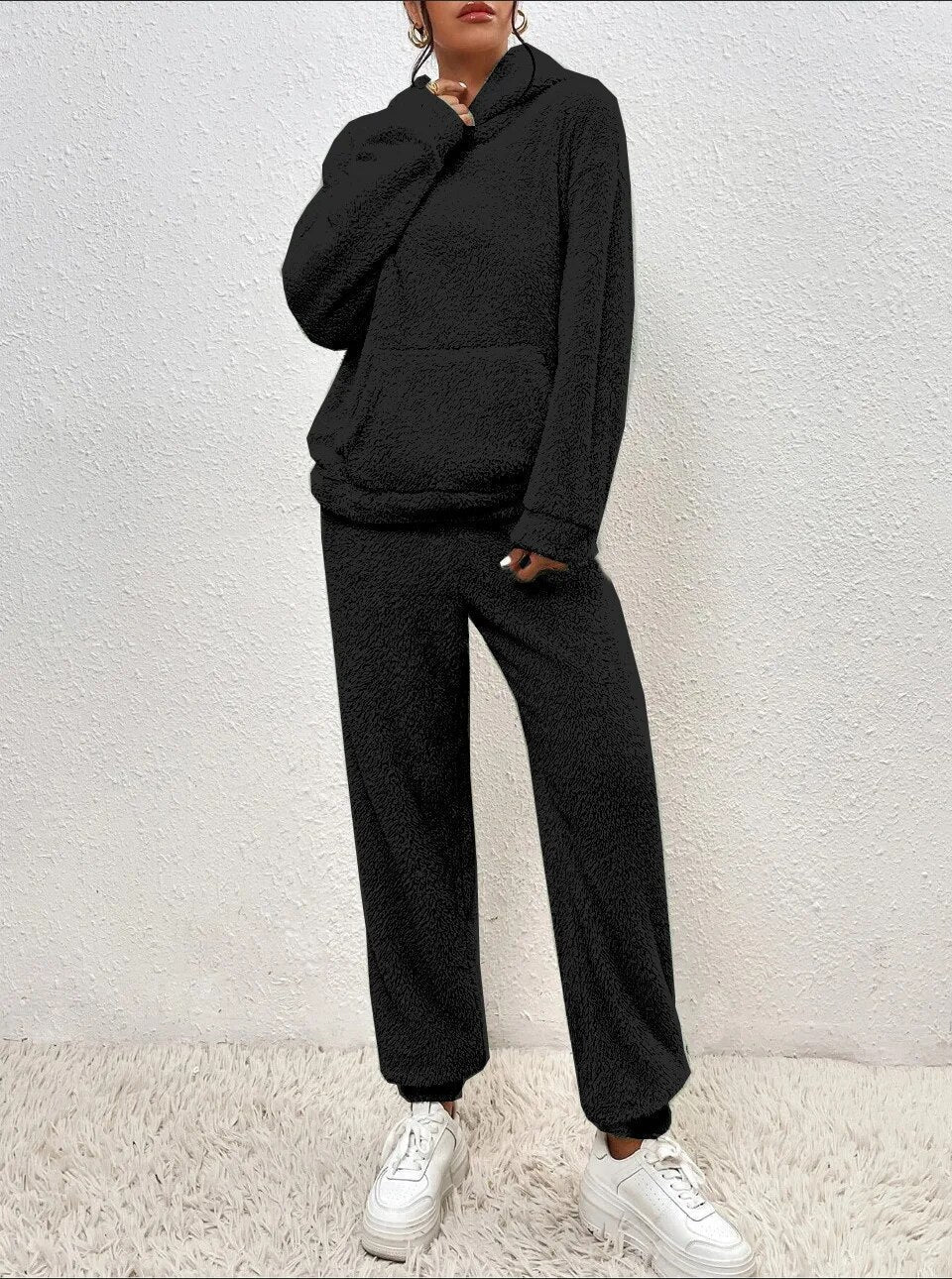 Noor | Dames Oversized Capuchon Kangoeroezak Lange Mouw Huispak