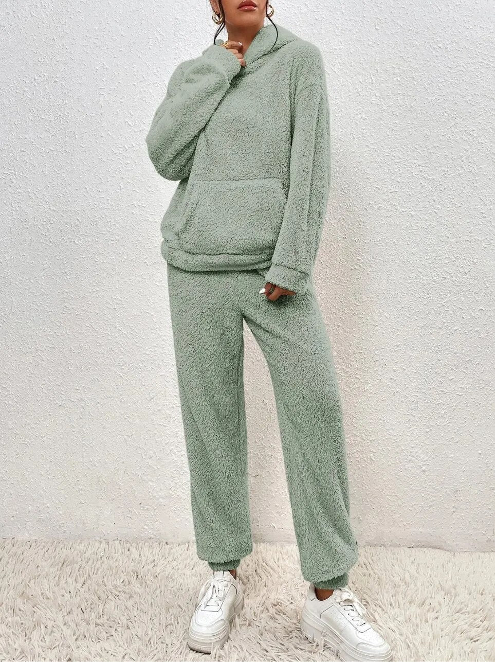 Noor | Dames Oversized Capuchon Kangoeroezak Lange Mouw Huispak