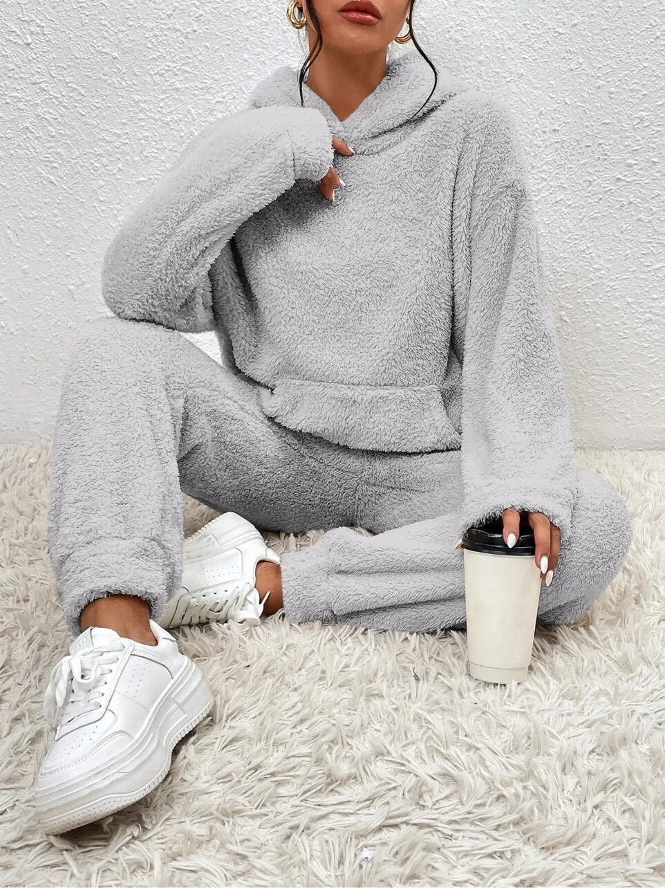 Noor | Dames Oversized Capuchon Kangoeroezak Lange Mouw Huispak
