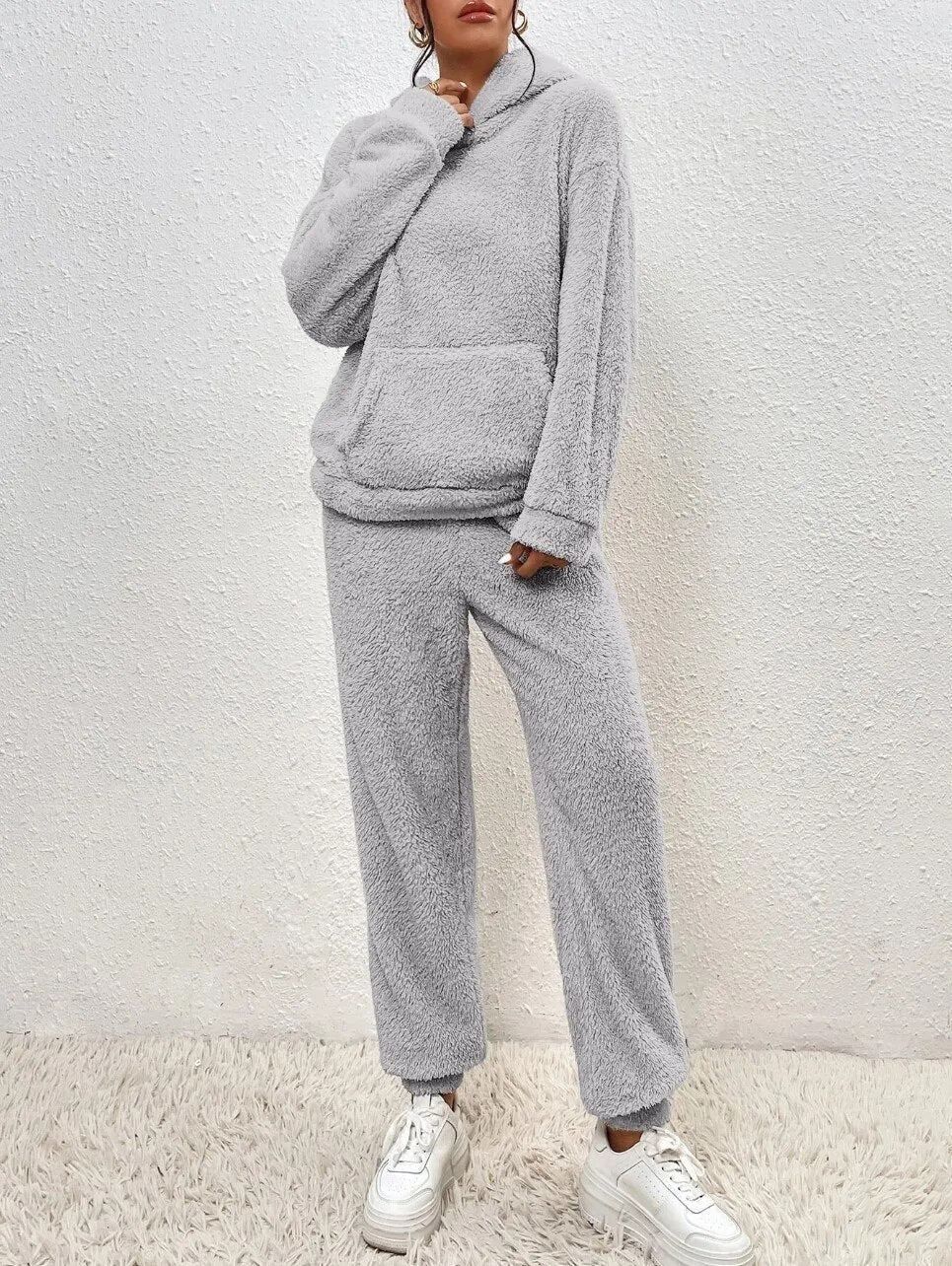Noor | Dames Oversized Capuchon Kangoeroezak Lange Mouw Huispak