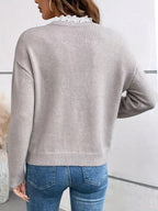 Pien | Dames Volant V-Hals Lange Mouw Regular Fit Trui