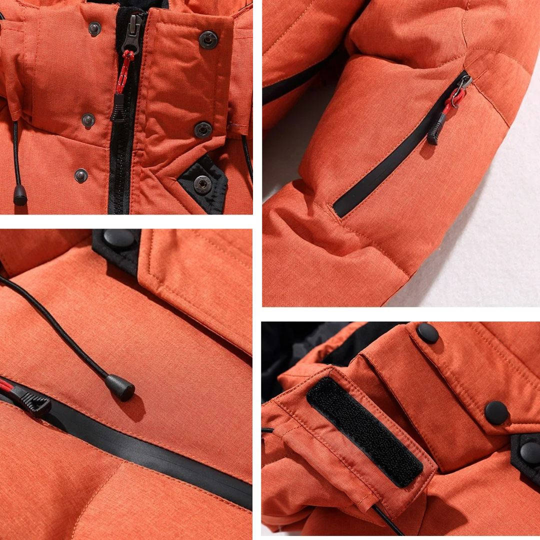 Sander | Heren Outdoor Opstaande Kraag Capuchon Ritszakken Regular-fit Pufferjas