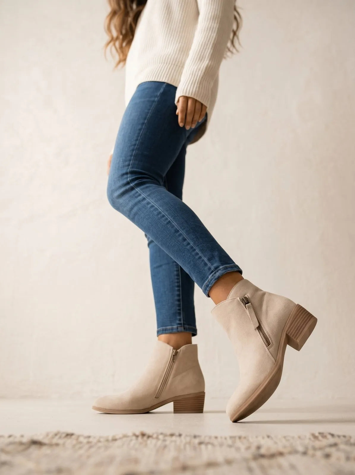 Sanne | Dames Casual Blokhak Zijrits Enkellaarzen
