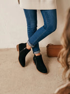 Sanne | Dames Casual Blokhak Zijrits Enkellaarzen