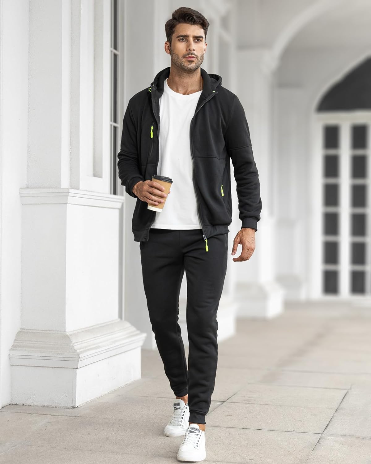 Sem | Heren Sportieve Rits Capuchon Slim-Fit Tweedelig Trainingspak