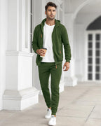 Sem | Heren Sportieve Rits Capuchon Slim-Fit Tweedelig Trainingspak