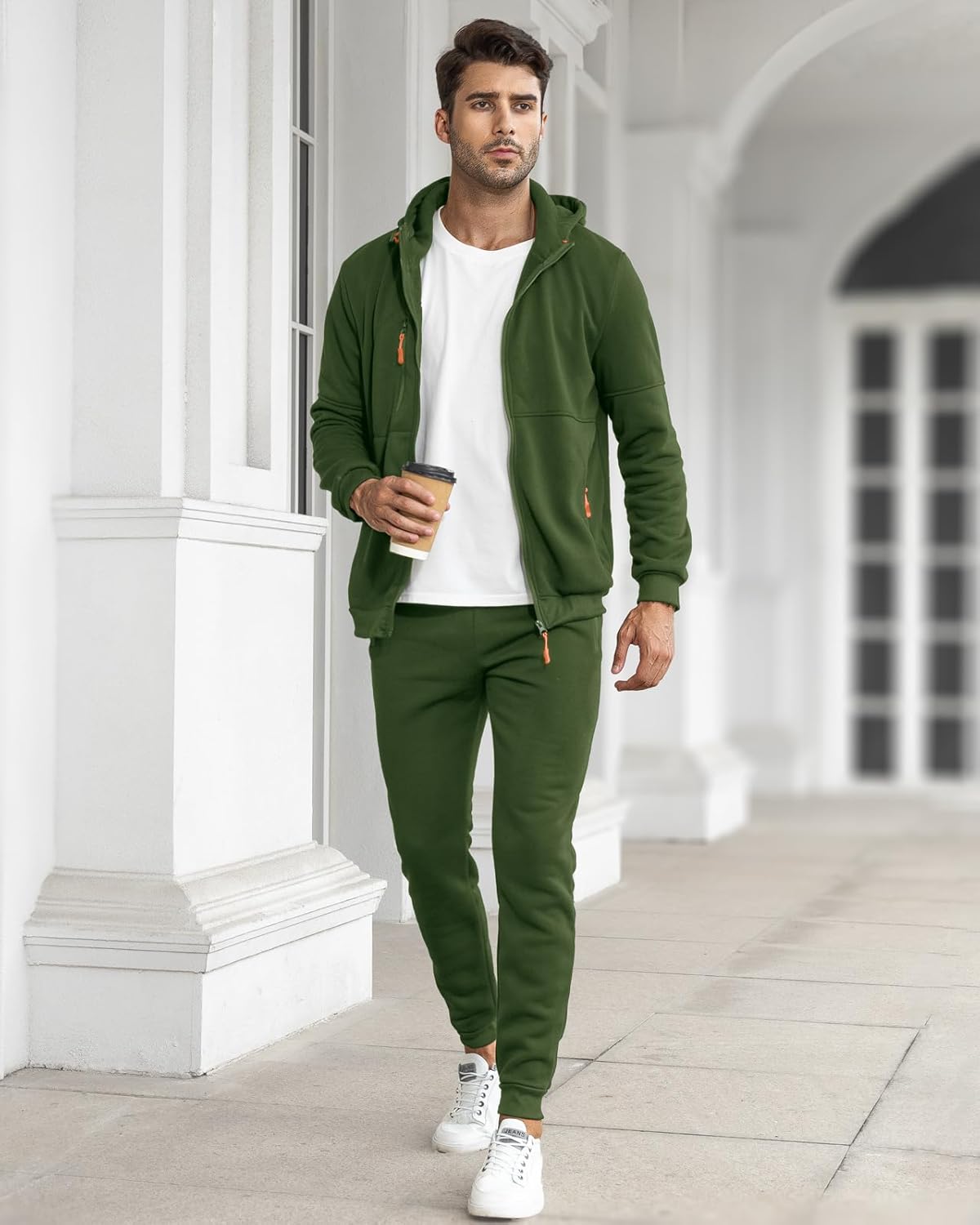 Sem | Heren Sportieve Rits Capuchon Slim-Fit Tweedelig Trainingspak