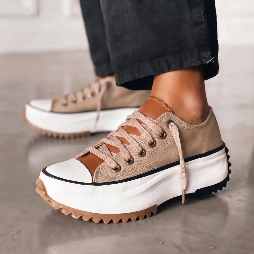 Sterre | Dames Chunky Neuskap Veters Lage Plateau Sneakers