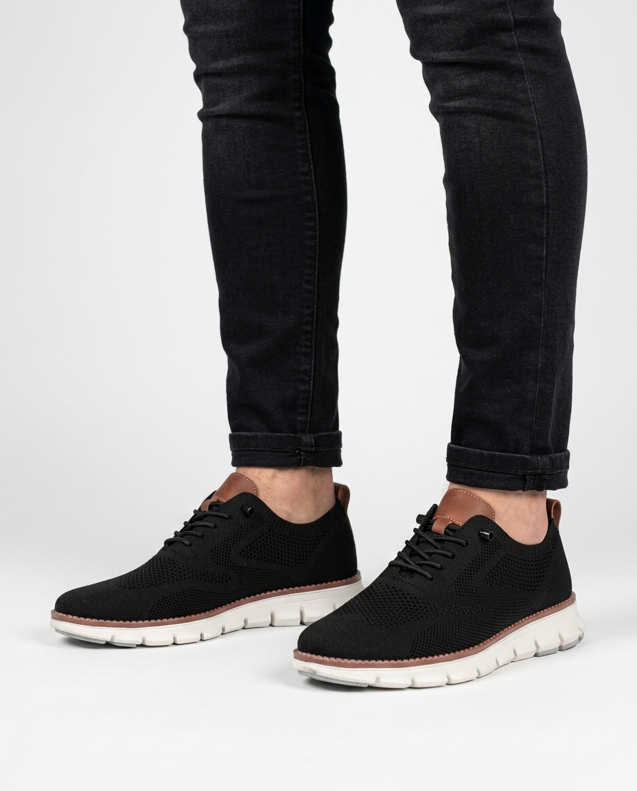 Thijs | Heren Sportieve Moc-Toe Stiksel Veters Low-Top Sneaker
