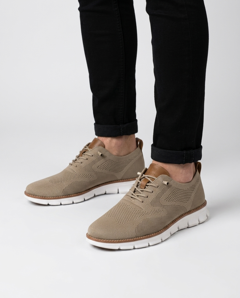 Thijs | Heren Sportieve Moc-Toe Stiksel Veters Low-Top Sneaker